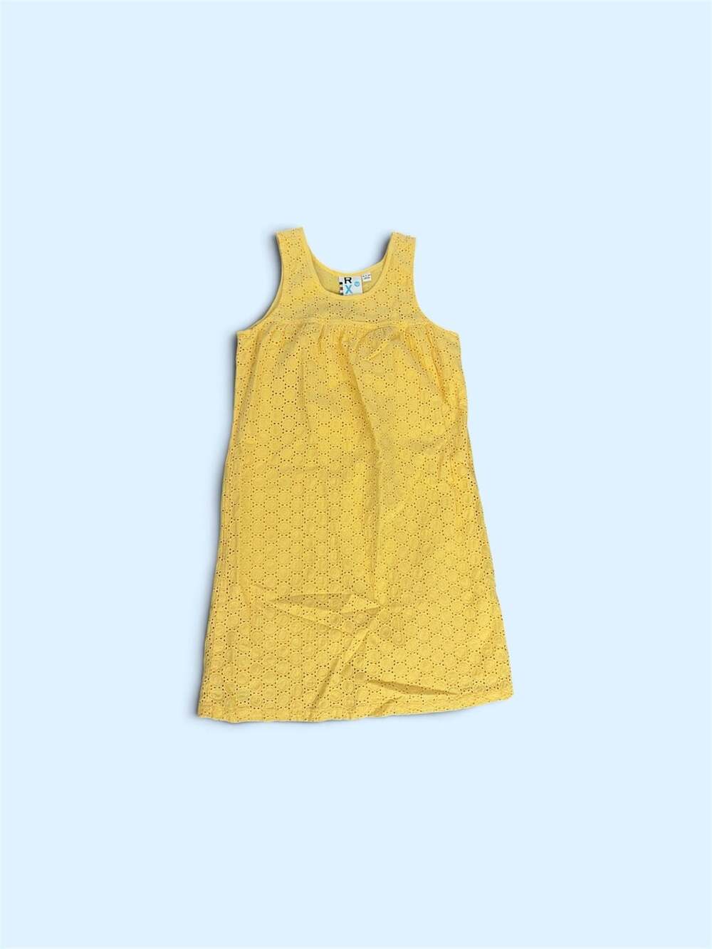 Roxy Yellow Eyelet Cut-Out Sleeveless Tank Dress Size XS
